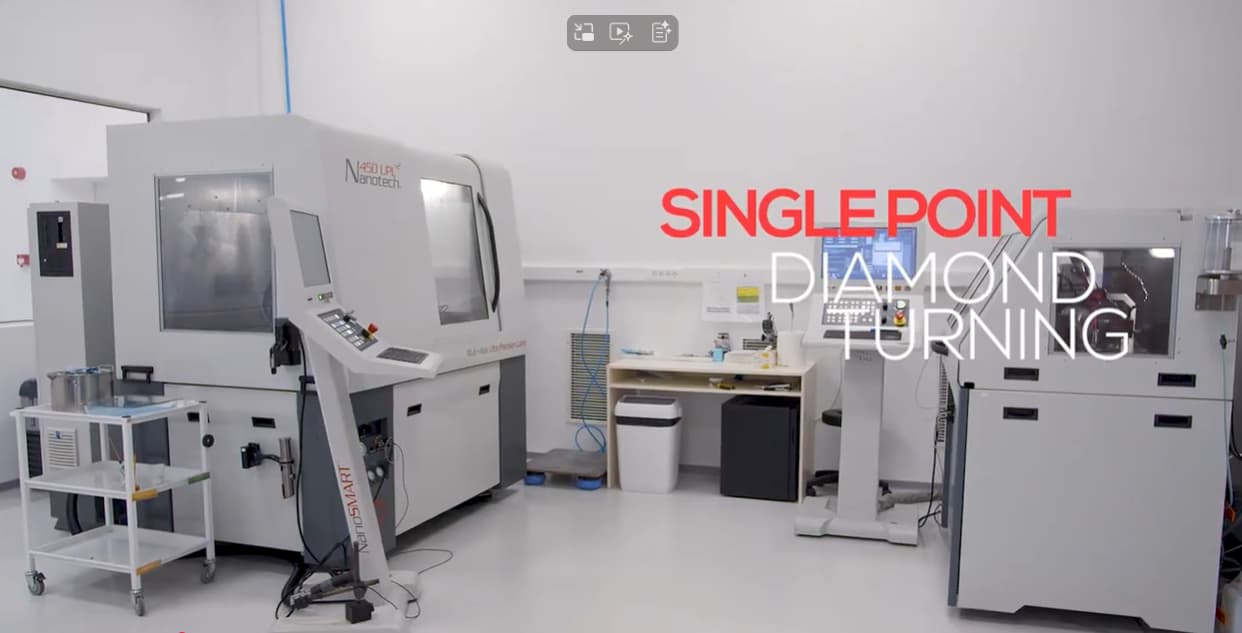 Cimcoop precision optics cleanroom with diamond turning equipment